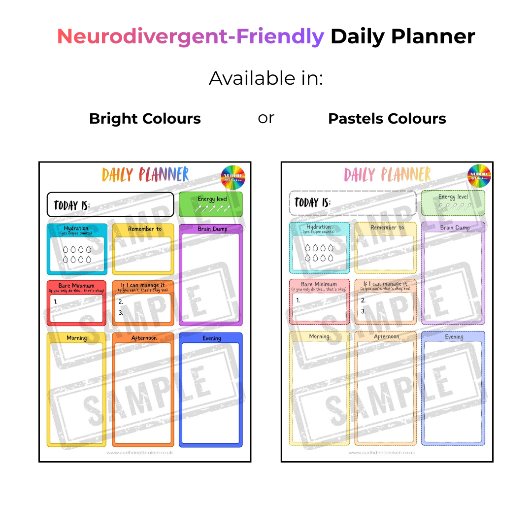 ND-Friendly Daily Planner (Printable PDF)